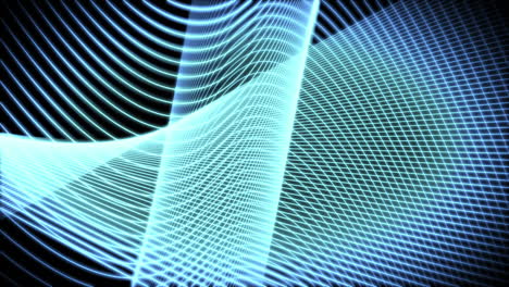 volutes of blue lines moving
