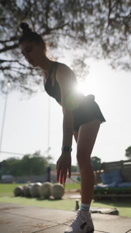 woman exercising outdoors