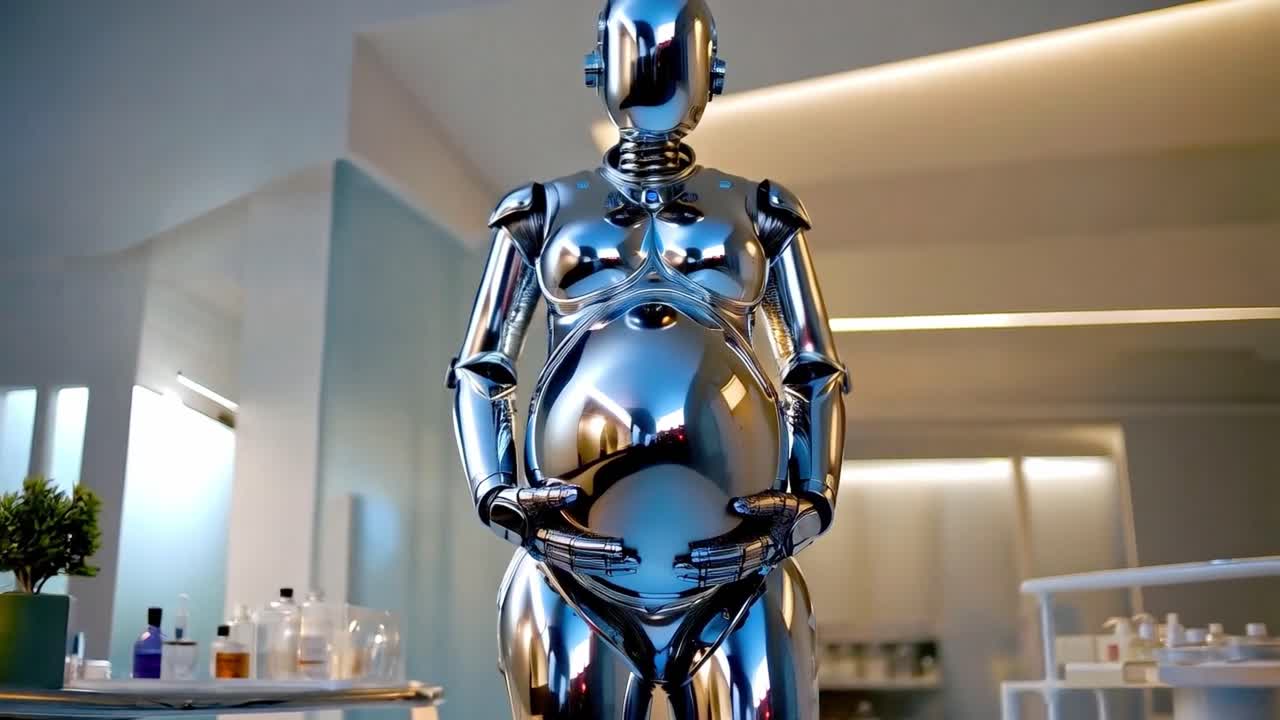 A pregnant robot