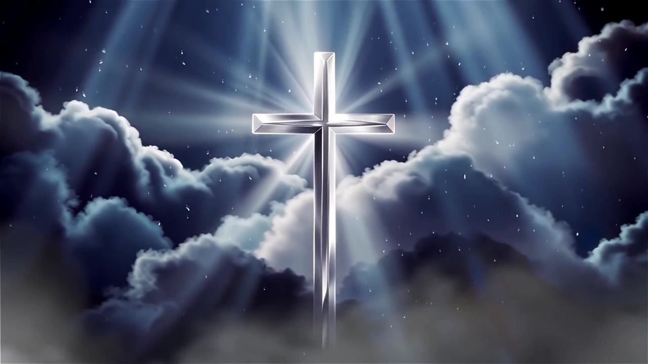 Christian Cross Heavenly Light Worship Background