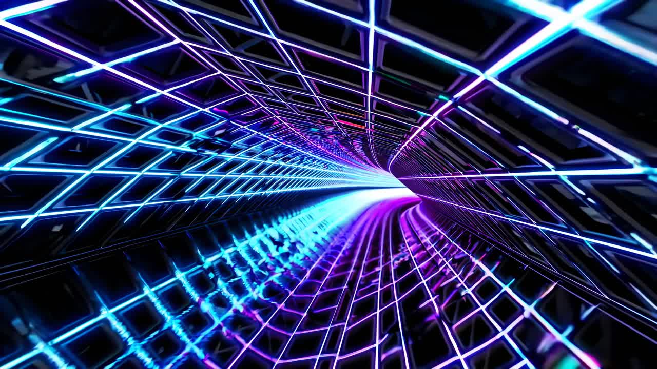 el túnel futurista de neón brillante
