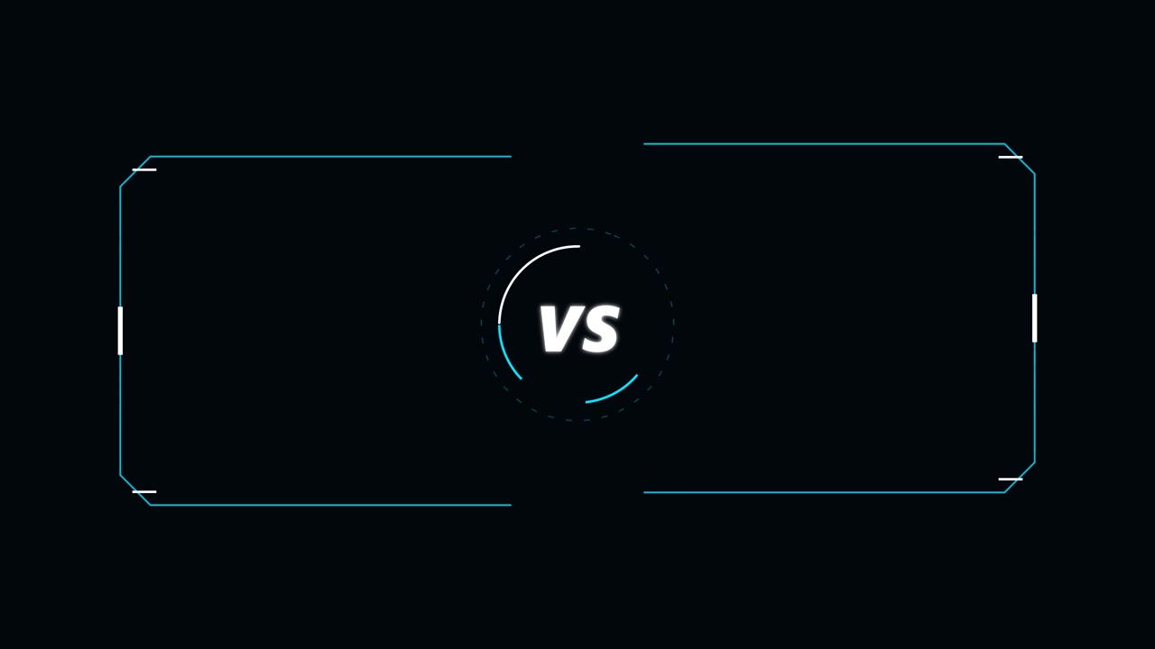 Display grafico Versus con elementi HUD cinematografici