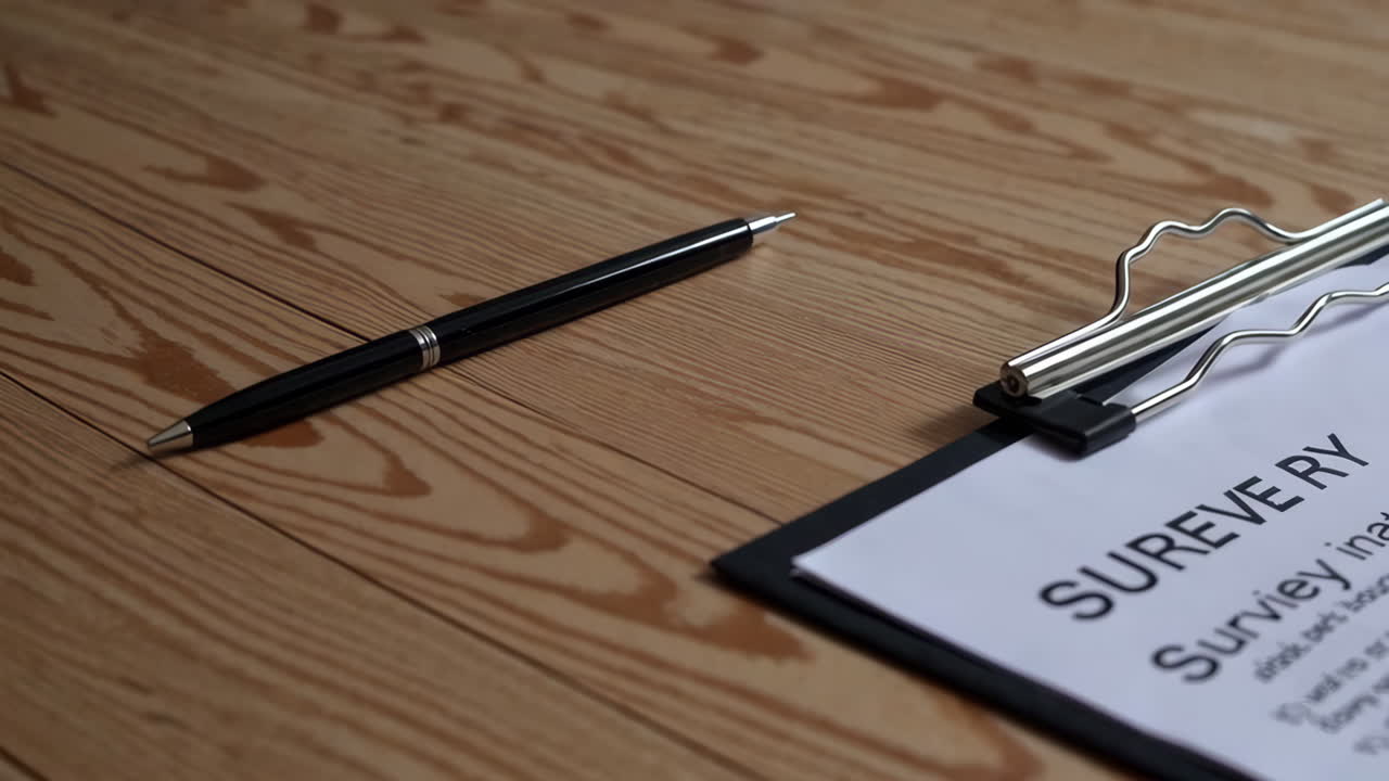 Survey Form on Wooden Table