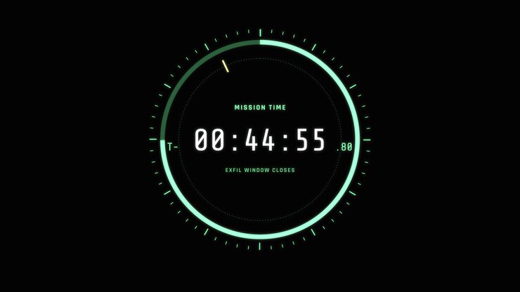 Digital Mission Timer Countdown Interface
