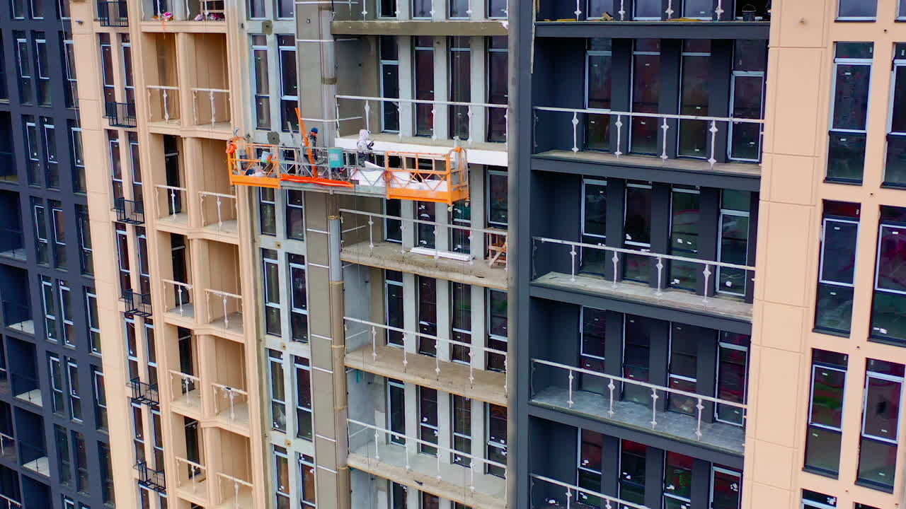 Apartment house in residential district. Cityscape of residential area with modern apartment building