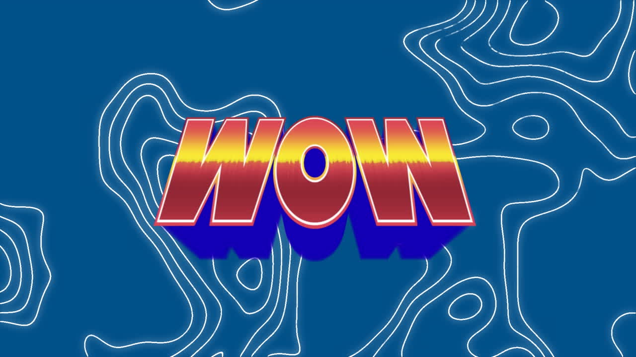 animación de wow en fondo azul con isohypses