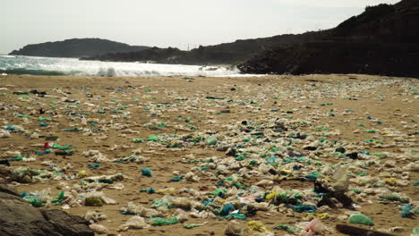 Plastic-Rubbish-Scattered-On-The-Shore-In-Binh-Hung-Island-In-Vietnam