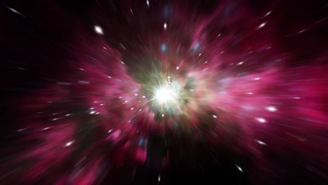 abstract endless loop space time travel. 4k fantasy slow motion traveling through star fields in space through supernova bursts light. 3d rendering seamless loop for science, technology title intro.