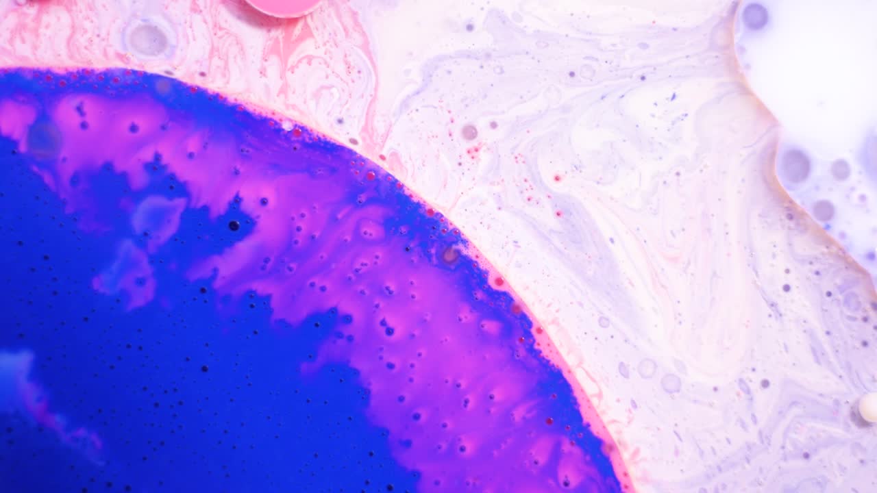 Abstract Fluid Art with Swirls and Bubbles