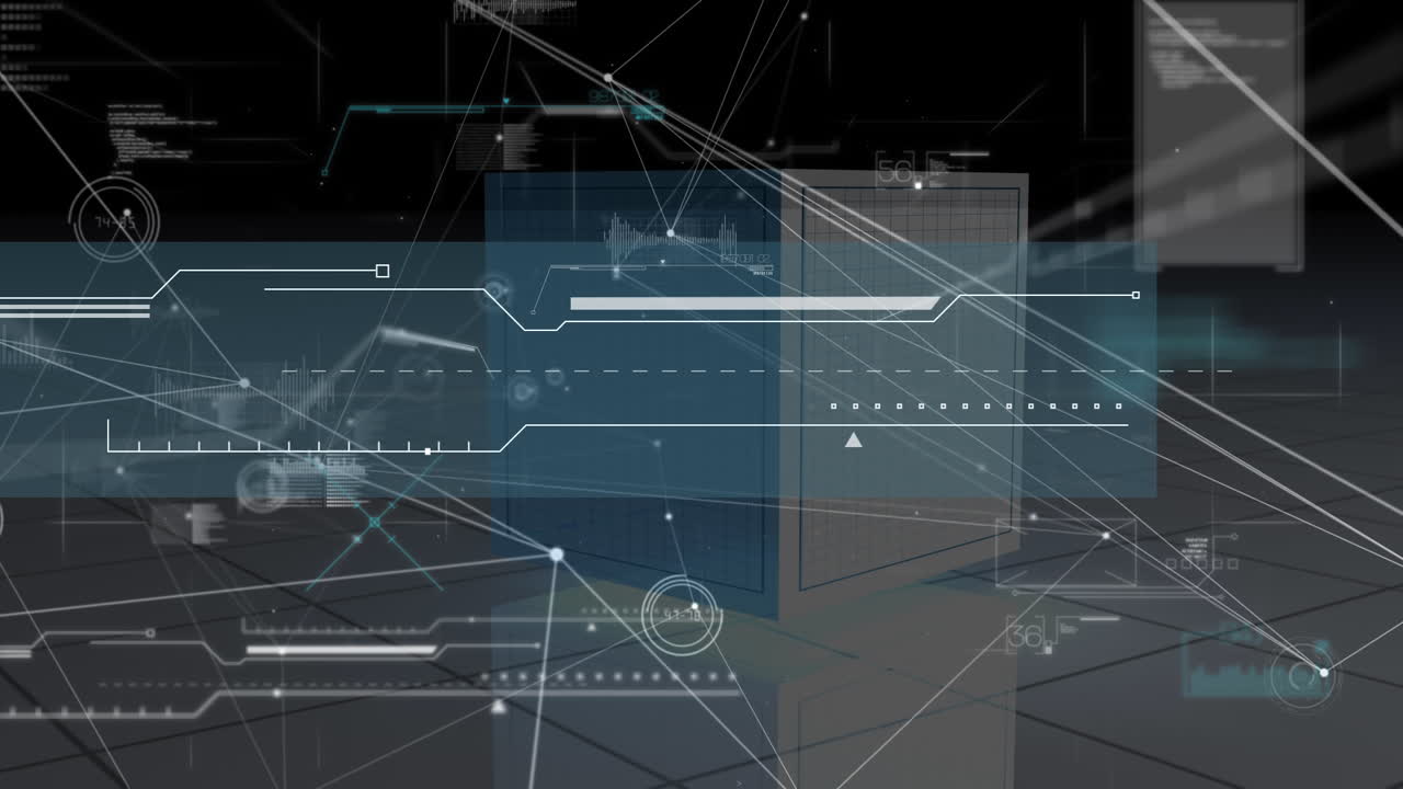 animación del procesamiento de datos financieros a través de un servidor informático