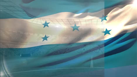 la bandera de honduras flotando en el cielo