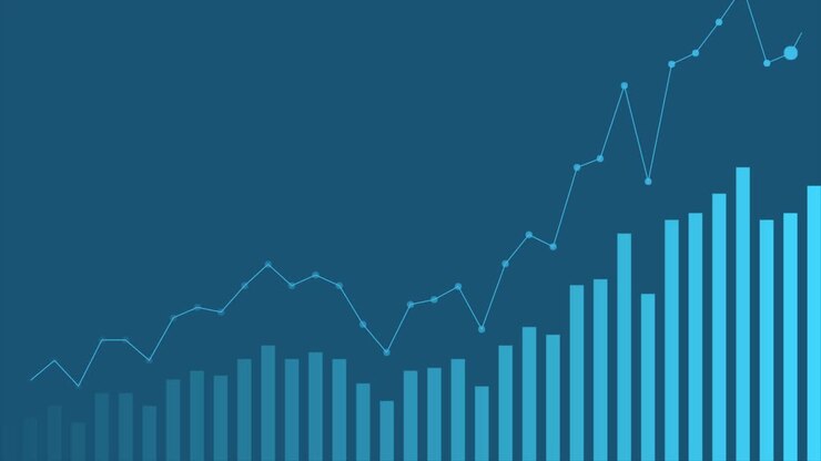Abstract growing financial graph chart motion background