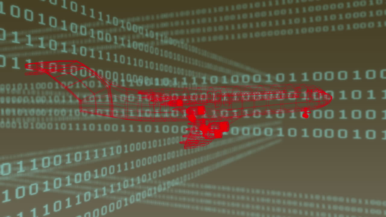 Animation of digital plane over data processing