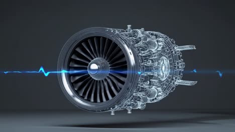jet engine wireframe visualization