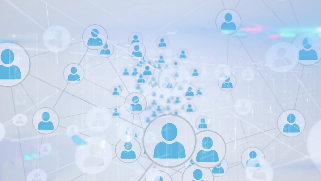 ⁇ 색 배경에 연결 네트워크의 애니메이션