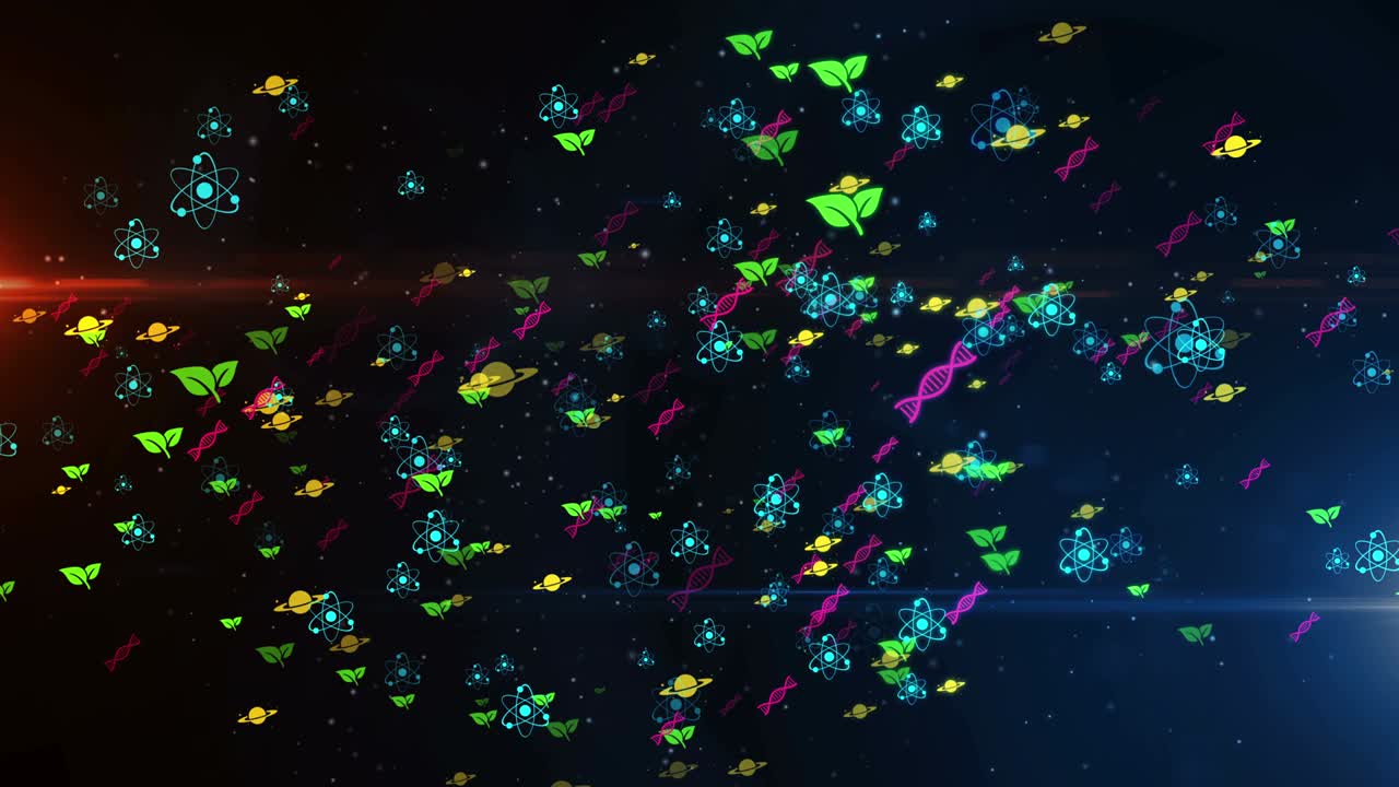 과학 상징과 아이콘: 소용돌이 루프 및 원활한 배경