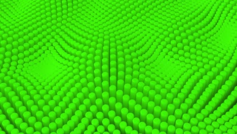 abstract green background with cylinders. ceramic round tiles. geometry pattern. random cells. polygonal glossy surface. futuristic abstraction. seamless loop 3d animation of 4k