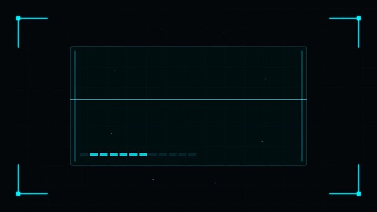 Digital HUD Interface with Scanning Frame and Data Loading Bar