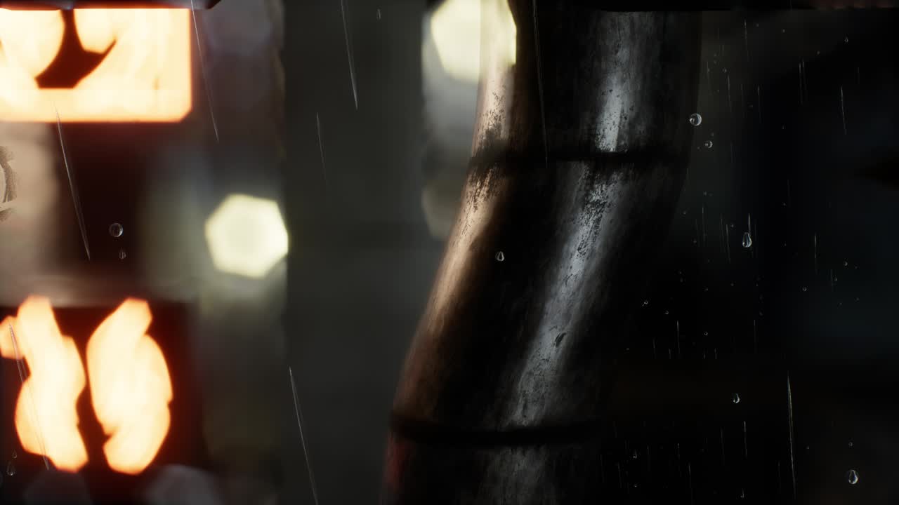 비가 오는 밤 의 도시 풍경