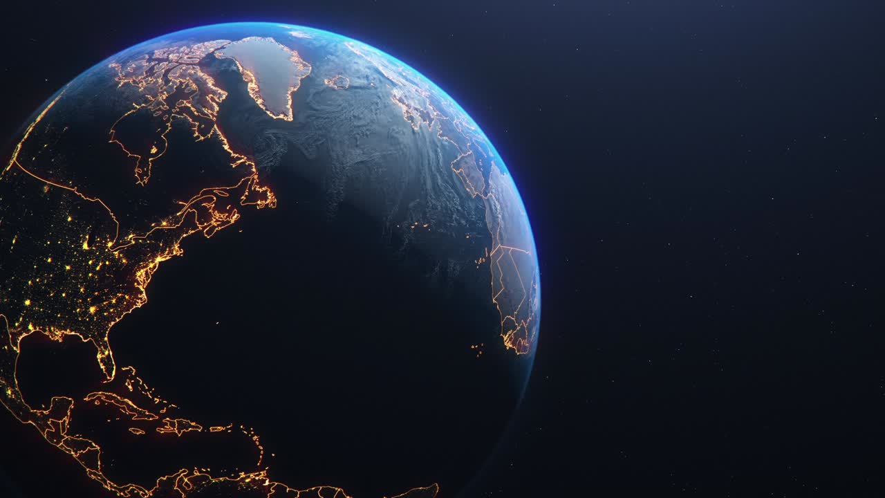 el planeta tierra visto desde el espacio, las fronteras de los países resaltadas