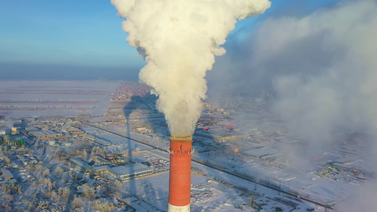 Industrial Plant in a Snowy Landscape