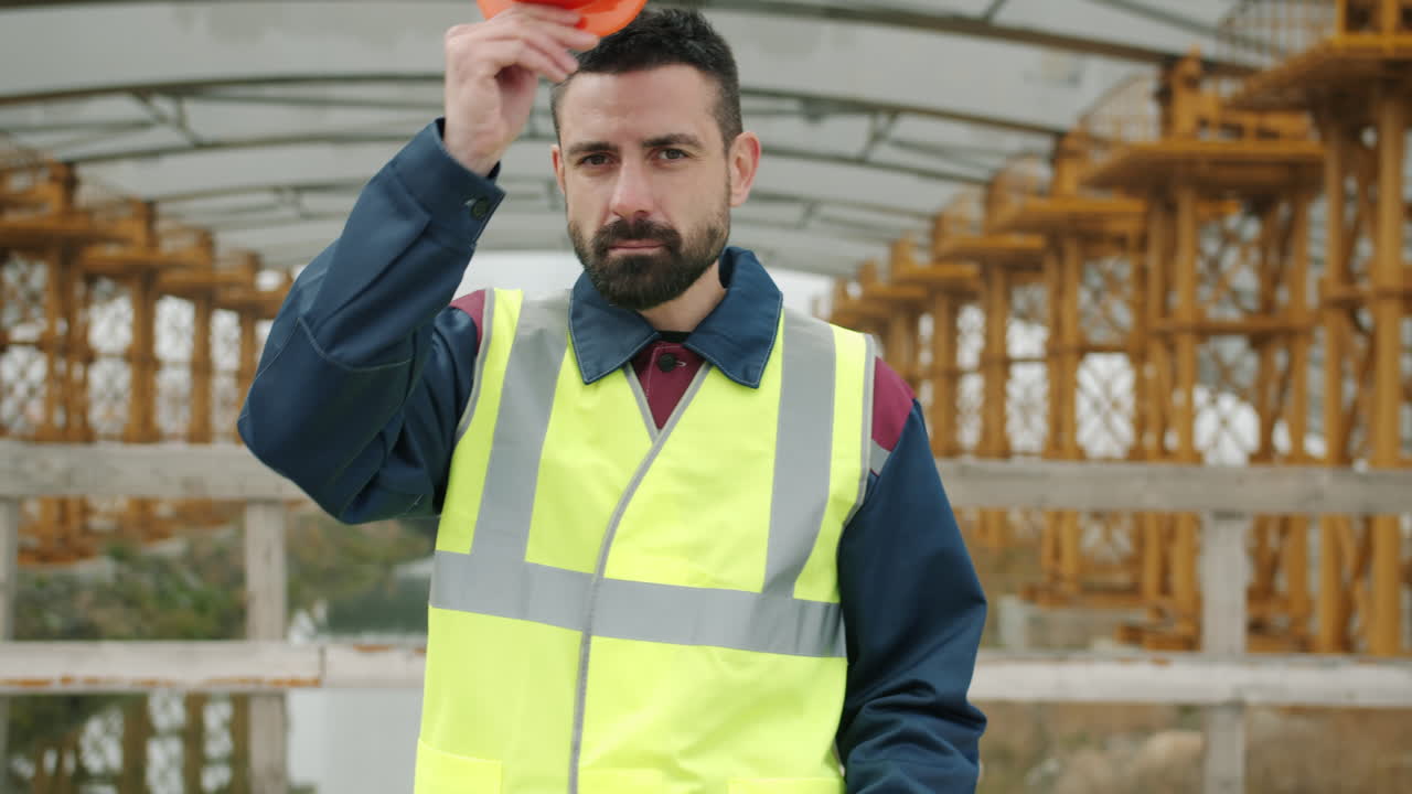 trabajador de la construcción en el sitio
