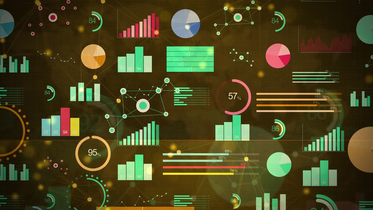 Modern business financial infographics diagram loop background charts and graphs animation