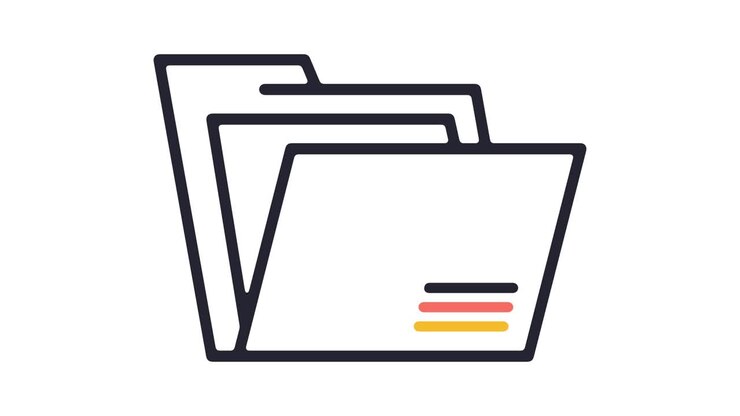 Online Document Archive Line Icon Animation with Alpha