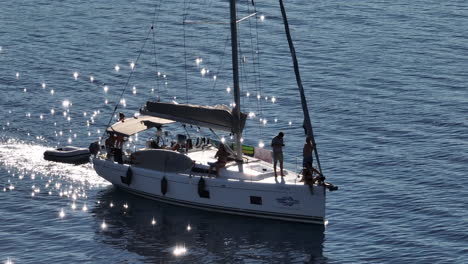 sailing yacht with people