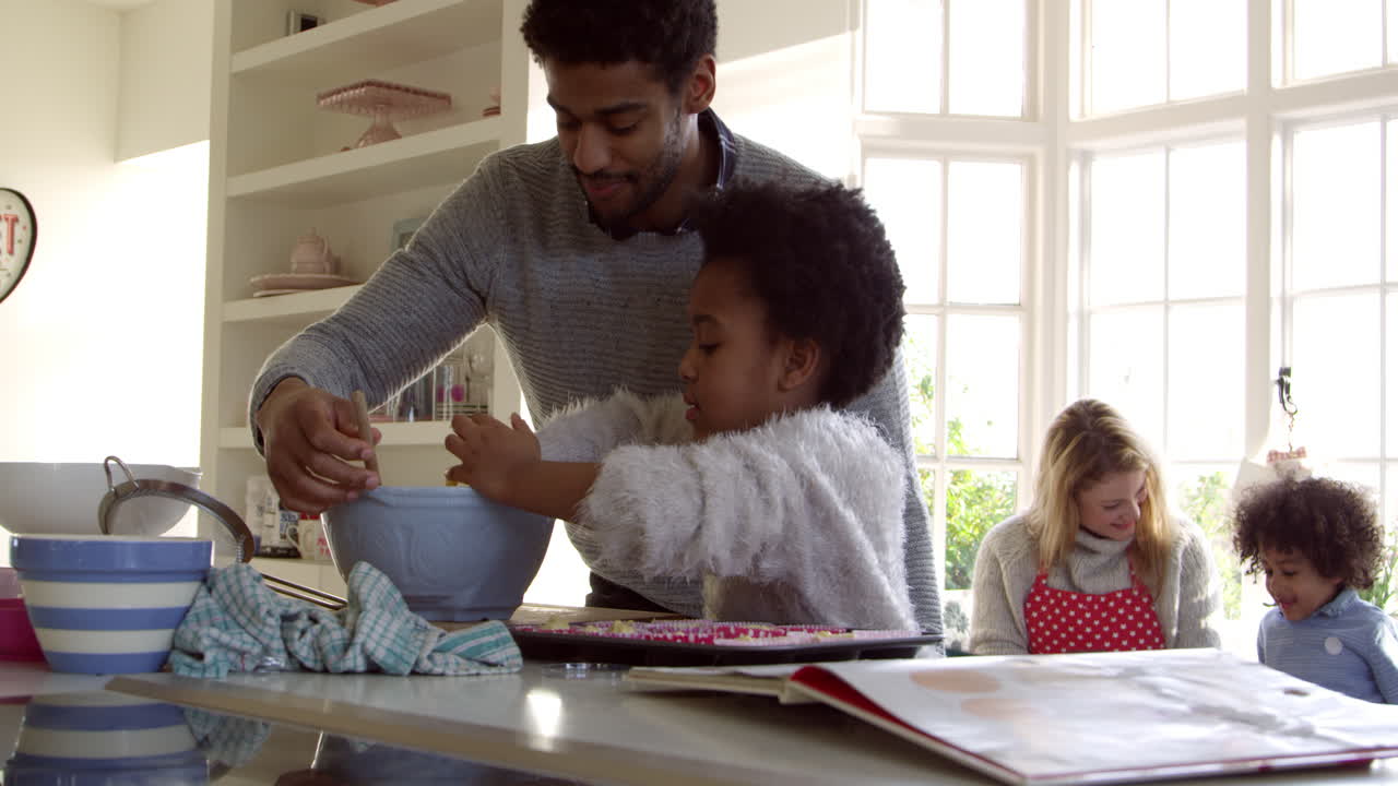 Family Baking Cake At Home Shot On R3D