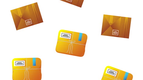 postal service animation with boxes