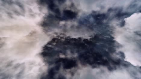 timelapse, dark cumulonimbus clouds move in the sky with a thunderstorm that occurs