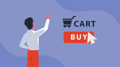 buy button ecommerce market animation