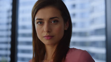 serious businesswoman portrait. closeup female professional posing at camera