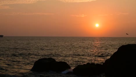 Hermosa-Puesta-De-Sol-En-Galle-Fort-Beach-Timelapse-Full-Hd-Clip