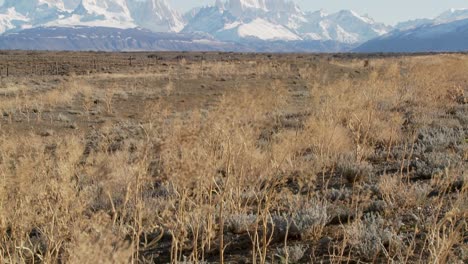 Tilt-up-to-the-remarkable-mountain-range-of-Fitzroy-in-Patagonia-Argentina-at-dusk-1