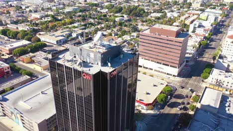 aerial of the cnn cable news building in hollywood los angeles bureau california 4