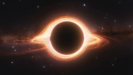 a black hole with an accretion disk in space