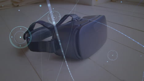 animación de la red de conexiones a través de auriculares vr