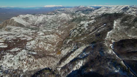 Winter's-First-Snow-Blanket-on-Mountains-Vast-Ranges-in-a-Serene-and-Snowy-Landscape-in-Albania