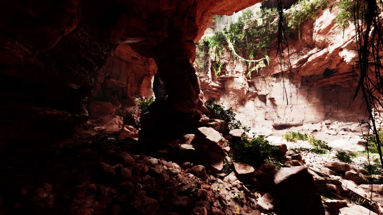 explorando una cueva oscura y misteriosa en una exuberante jungla