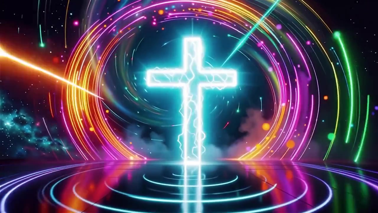 Christian Cross Heavenly Light Worship Background