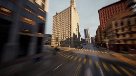 Hyperlapse-Luftaufnahme-über-Dem-Verkehr-Der-Großstadt