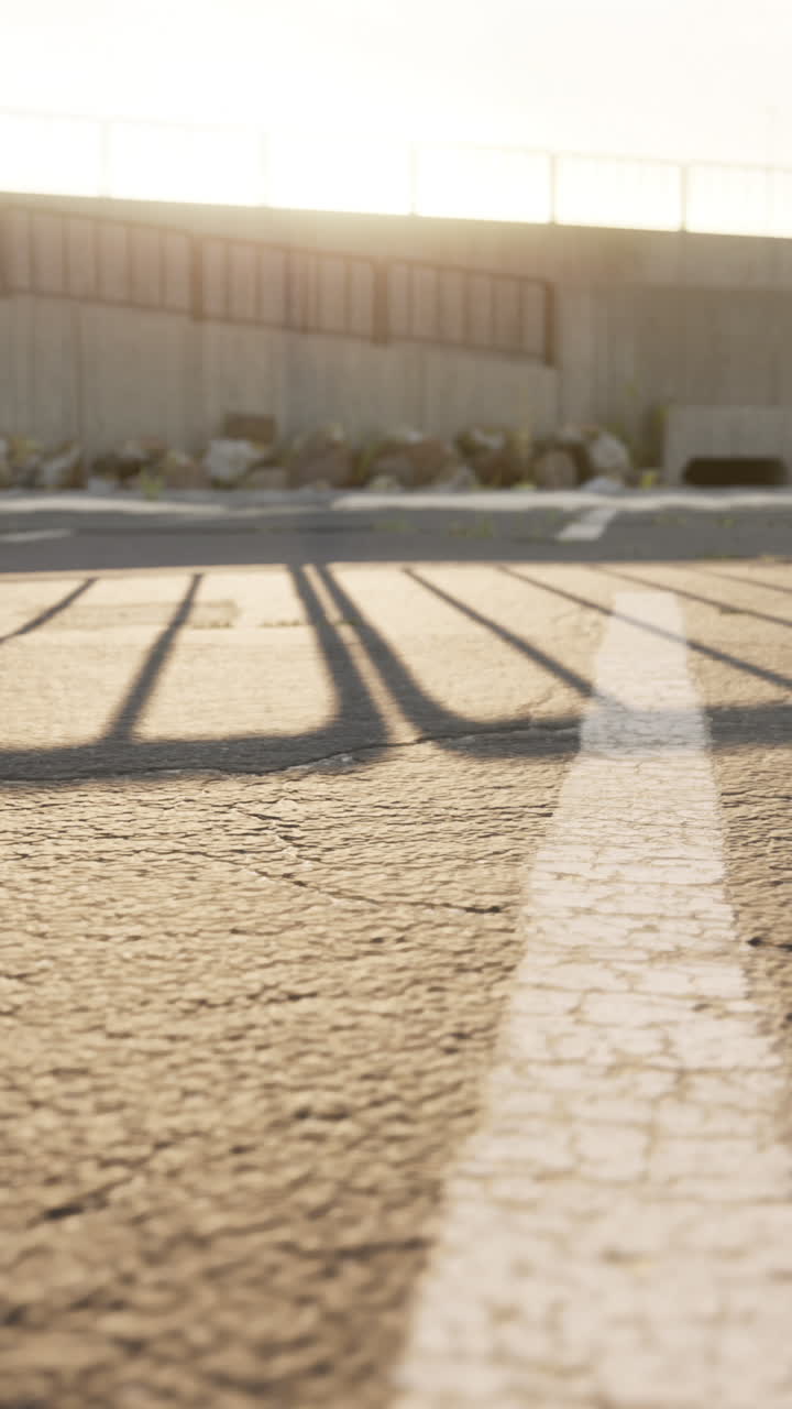 거리에 있는 울타리의 그림자