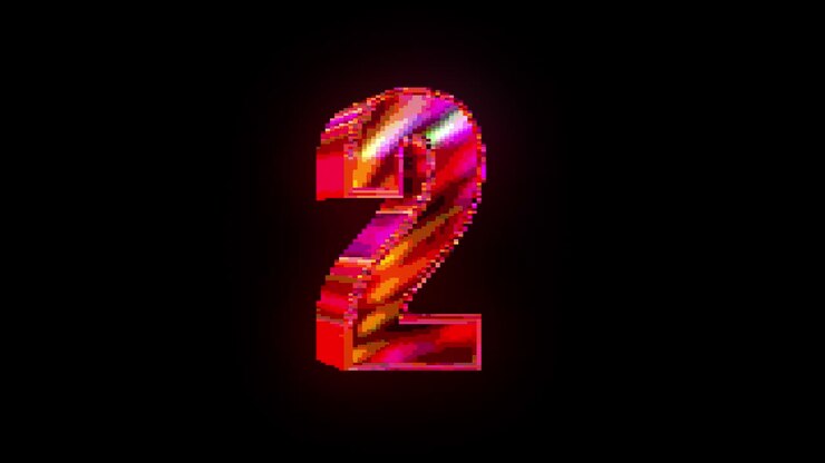 Conto alla rovescia colorato con glitch pixel da dieci a zero
