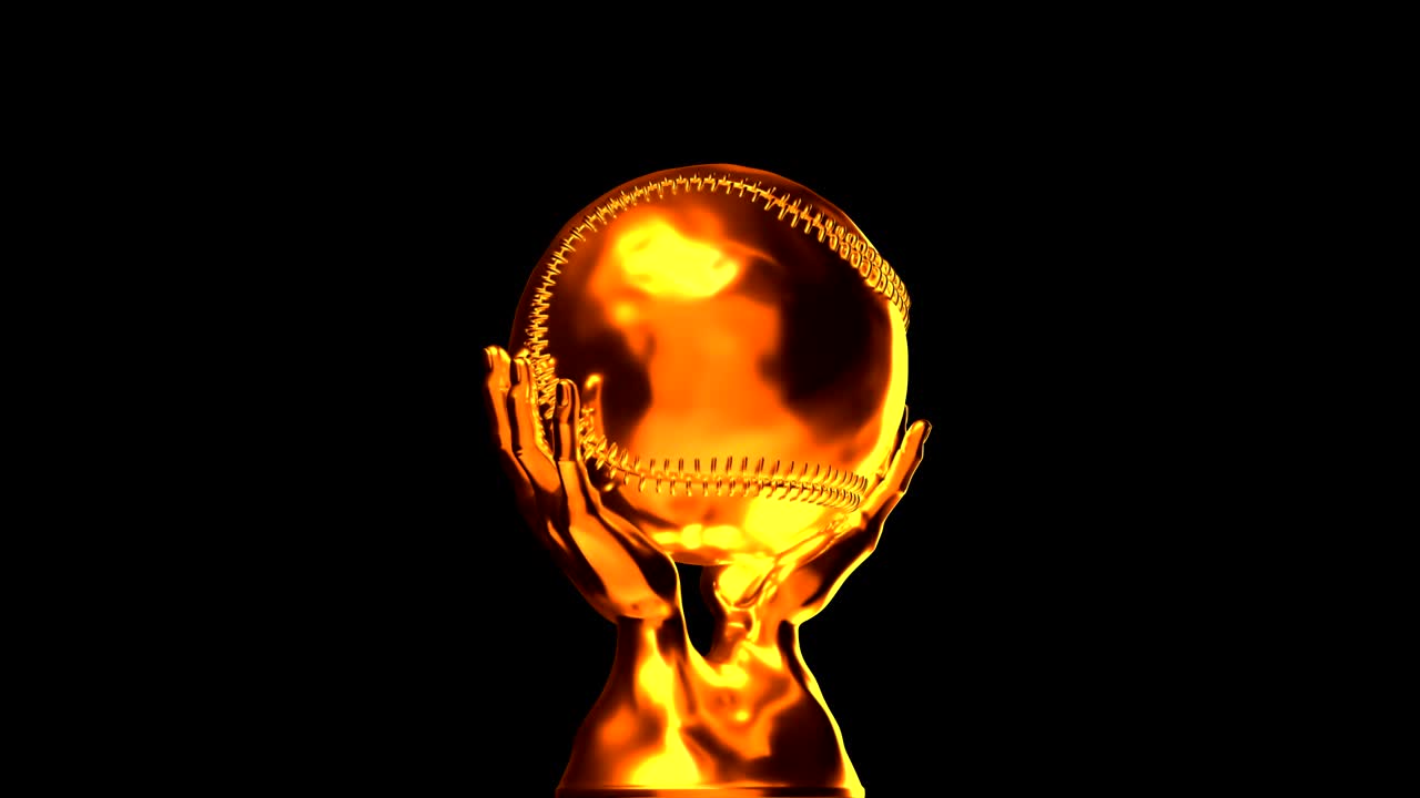 알파 채널을 가진 루프 가능한 골든 베이스볼 컵