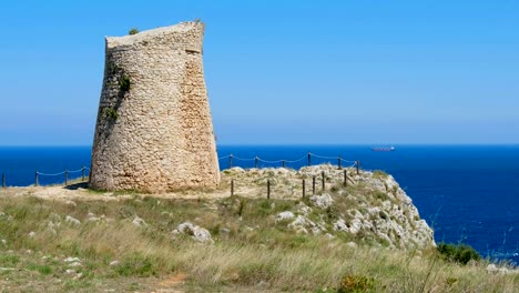 salento countryside scenic watchtower coastal sea tower of sant emiliano - otranto - apulia - italy