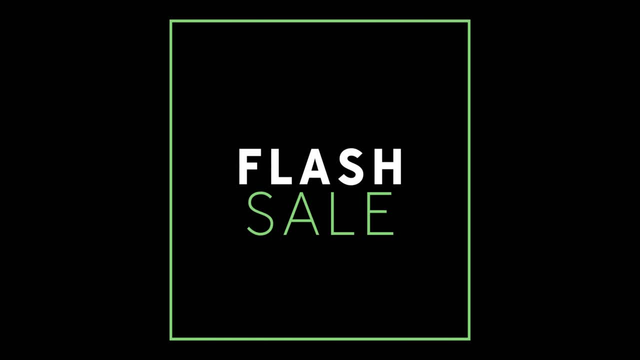 검은 화면에 나타나는  ⁇ 색과 녹색 플래시 판매 텍스트
