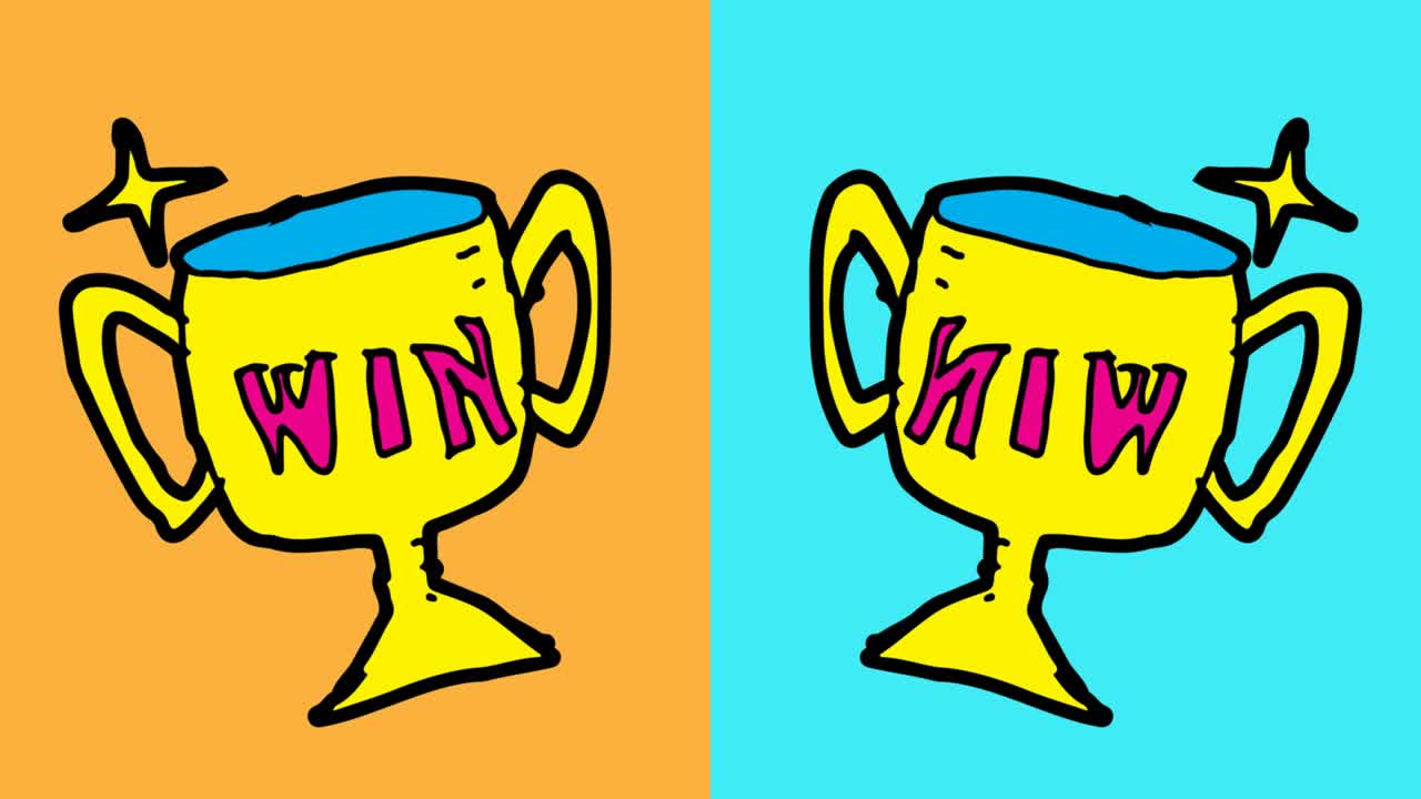 kids drawing pop art seamless background with theme of Trophy