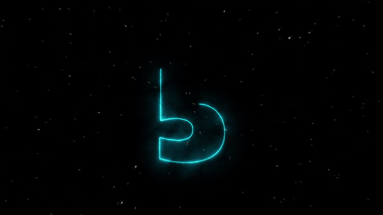 Countdown al neon con cifre color petrolio formate dalla foschia, che contano da 10 a 0 su uno sfondo stellato.
